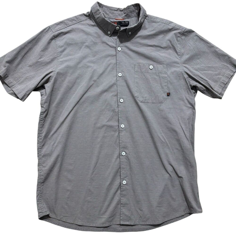 Mountain Hardwear Men’s XL Clear Creek Button Up Shirt Short Sleeve Gray READ